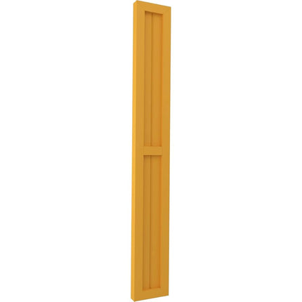 Ekena Millwork ARW101BF207X31TUH Americraft Exterior Real Wood Two Equal Panel Framed Board-n-Batten Shutters (Per Pair), 7"W x 31"H, Turmeric