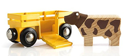 BRIO World Farm Engine Train Toy for Kids Age 3 Years Up - Wooden Railway Add On Accessories