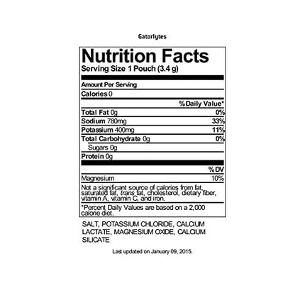 Gatorade Endurance Gatorlytes, 3,4 g (Lot de 20)