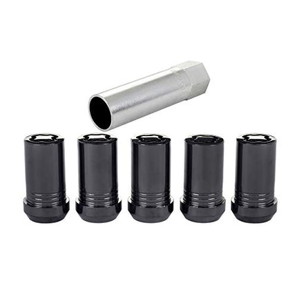McGard Wheel Lock, Premium, 14 mm x 1.50 Thread, Cone Seat, Closed End, Key Included, Steel, Black Chrome, Set of 5 (25515BK)