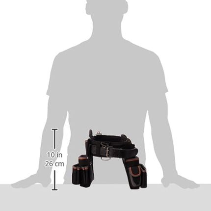 Klein Tools 55428 Tradesman Pro Electrician's Padded Tool Belt and Tool Pouch Combo for Long-wear Comfort and Durability Size Large