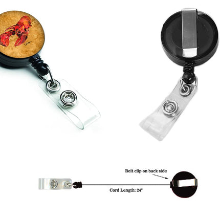 Caroline's Treasures 8715BR Lobster Retractable Badge Reel for Nurses ID Badge Holder with Clip Retractable Employee Badge Holder, Belt Clip, Multicolor