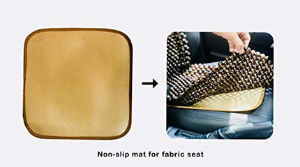 EXCEL LIFE Cojín para asiento de coche de madera natural con cuentas, esterilla cómoda y fresca para el verano, cojín de masaje (cuadrado) talla mediana para coche, sedán, SUV, silla de oficina