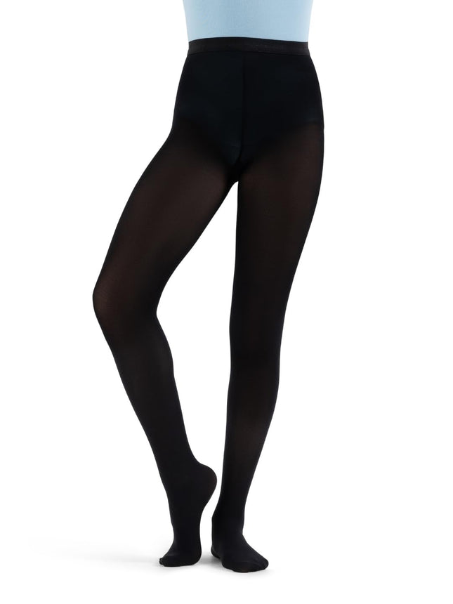 Capezio girls Hold & Stretch Footed Tight - black 