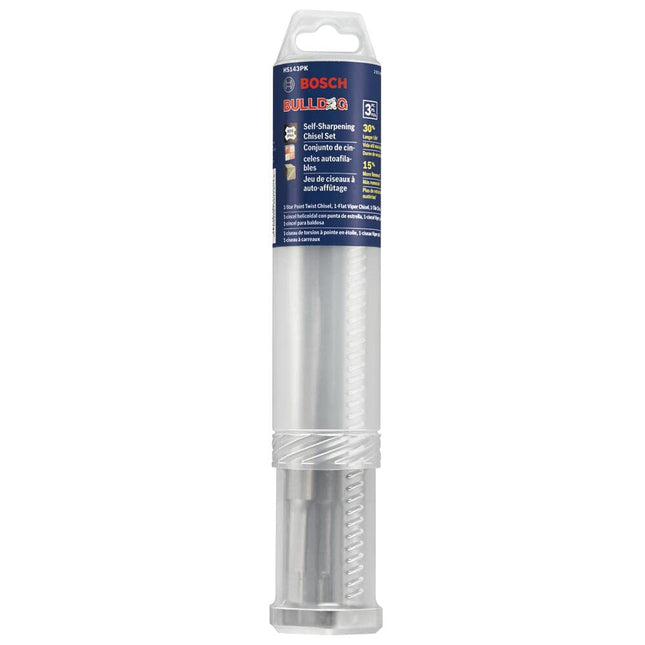 BOSCH HS143PK 3 pc. SDS-Plus® Bulldog™ Self-Sharpening Chisel Set