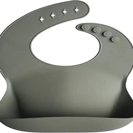 Mushie Silicone Bib, Silver Sage