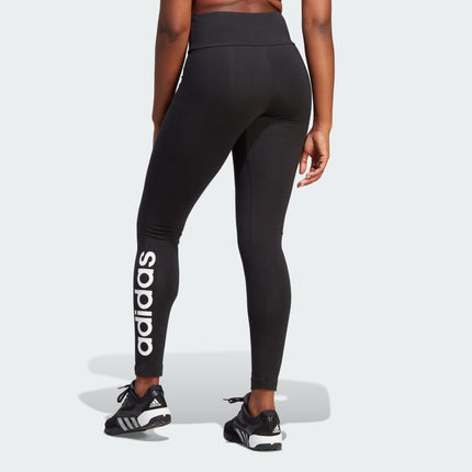 adidas Women's Loungewear Essentials High-Waisted Logo Leggings, Black/White, 2X