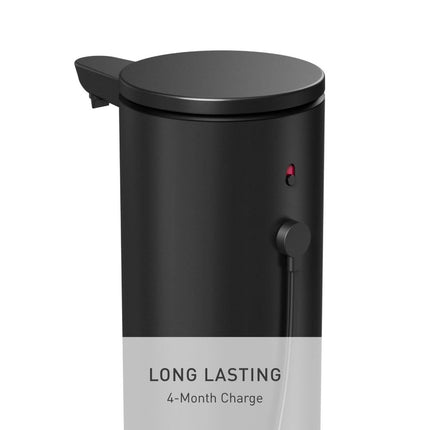 simplehuman 266ml Sensor Pump, Rechargeable Automatic Liquid Soap Dispenser, Variable Dispense, No-drip Valve, IP67 Waterproof, Matte Black Stainless Steel, ST1084