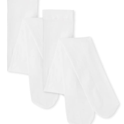 The Children's Place girls Tights 2-pack, White 2-pack, 8-10