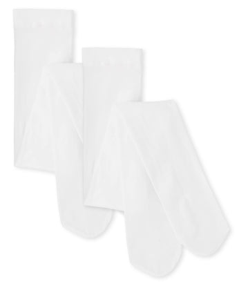 The Children's Place Girls Tights, White -2 Pack, 