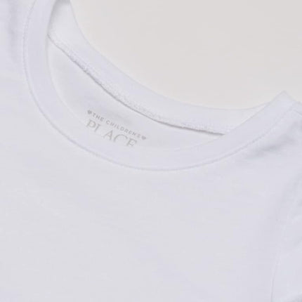 The Children's Place Girls' Basic Short Sleeve Layering Tee, White, 3T