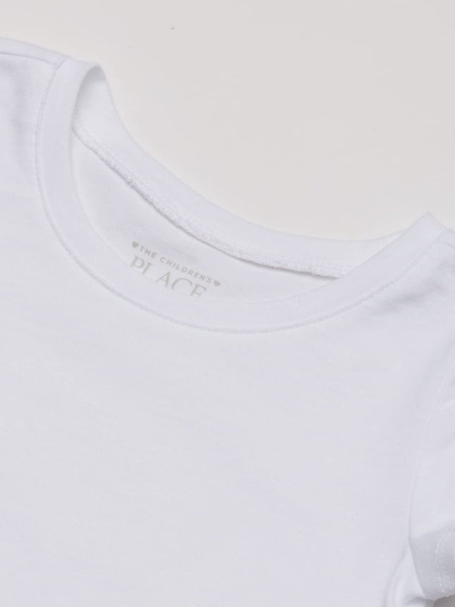 The Children's Place Girls' Basic Long Sleeve Layering Tee Shirt, White, 2 Years