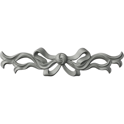 Ekena ONL13X03X01VE 13" W x 3" H x 3/4" P Versailles Medium Ribbon with Bow Center Onlay, Primed