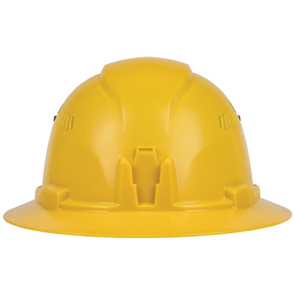 Klein Tools 60262 Hard Hat, Vented, Full Brim Style, Padded Self-Wicking Odor-Resistant Sweatband, Yellow