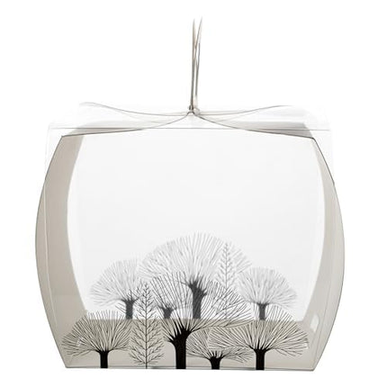 Restaurantware-4 Inch x 4.25 Inch Individual Cupcake Boxes, 100 Disposable Cupcake Display Boxes - with Handle, Tree Accent, Clear Plastic Single Cupcake Containers, for Weddings Or Birthdays