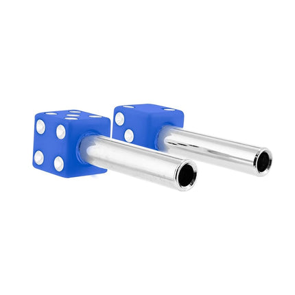 United Pacific 70043 High Impact Plastic Construction Dice Door Lock Knobs for Classic & Vintage Cars/Trucks, 10-32 Thread - Blue/White (Pack of 2)