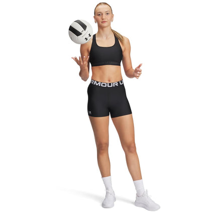 Soutien-gorge de sport à dos croisé Under Armour pour femme, maintien moyen, noir (001)/gris jet, très très grand