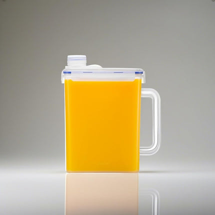LocknLock Aqua Fridge Door Water Jug with Handle BPA Free Plastic Pitcher with Screw Top Lid Perfect for Making Teas and Juices, 1 Gallon, Clear