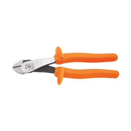 Klein Tools D248-8-INS Pliers, Made in USA, Insulated Diagonal Cutting Pliers with Angled Head, High-Leverage Design, and 1000V Rated Grips, 8-Inch