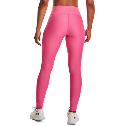 Under Armour Women's HeatGear High No-Slip Waistband Pocketed Leggings, (640) Pink Punk/White, XXL