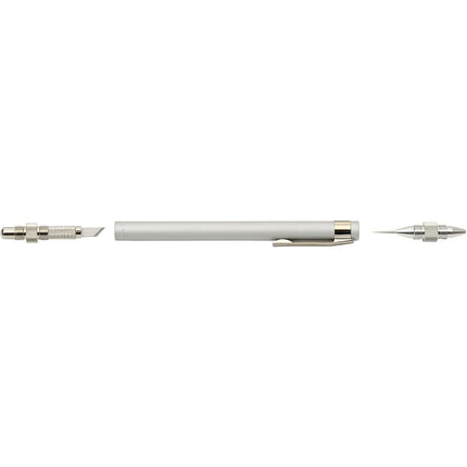 NT Cutter Aluminum Holder Art Knife with Needlepoint and Burnishes, 1 Knife (D-1000P)