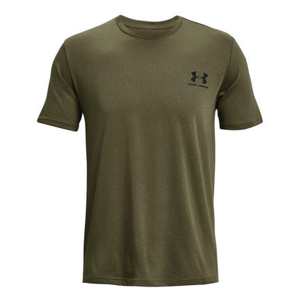 Under Armour Men's Sportstyle T-Shirt Met Korte Mouwen, Opaque, (390) Marine OD Green/Black/Black, L Long