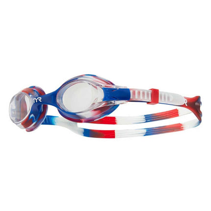 TYR Youth Tie Dye Swimple Goggles … (Red/Blue/Whit