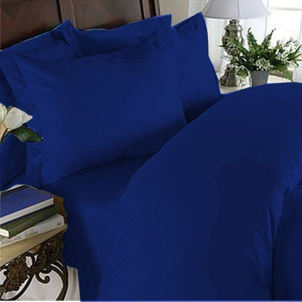 Elegant Comfort – Ensemble de draps de lit 4 pièces en microfibre de qualité hôtelière ultra douce et luxueuse, infroissable et résistante à la décoloration avec poches profondes, très grand lit, bleu roi