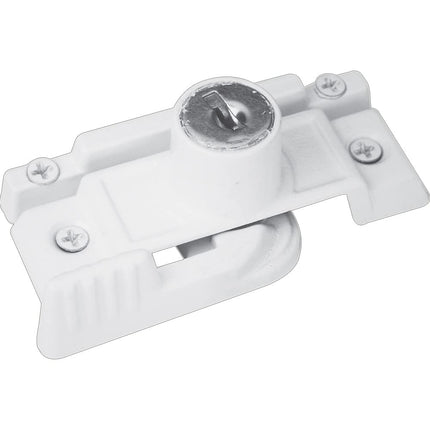 Prime-Line Products U 9933 Keyed Sash Lock, 2-1/4 in. Hole Centers, Zinc Diecast, White Finish