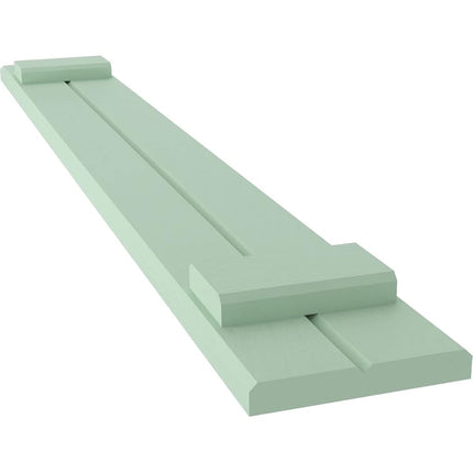 Ekena Millwork ARW101BB207X40SGH Americraft Two 2 Exterior Real Wood Joined Board-n-Batten Shutters (Per Pair), 7"W x 40"H, Seaglass