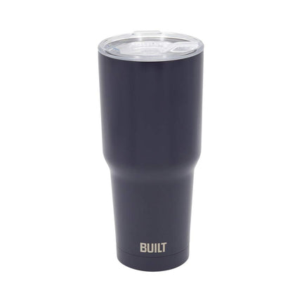 BUILT Double Walled Stainless Steel Tumbler Set with Replacement Lid, 2 Reusable Tritan Wire Straw Cleaning Brush in Gift Box, 30 Ounce, Inkwell