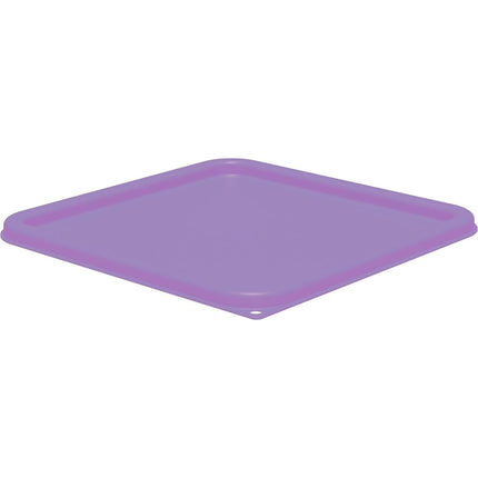 Carlisle FoodService Products Squares Square Food Storage Container Lid with Stackable Design for Catering, Buffets, Restaurants, Proprietary Blend, 2 To 4 Quarts, Purple, (Pack of 6)