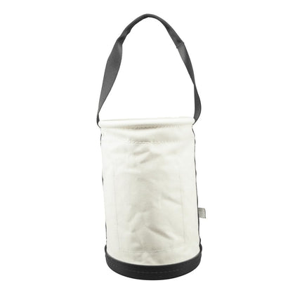 Klein Tools 5106P Storage Bucket, Canvas Tool Bucket, 9-Inch Diameter, 14-Inch Height, No. 6 Canvas, Web Handle, Interior Pockets