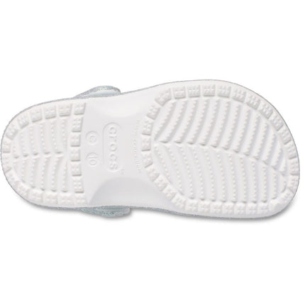 Crocs Unisex Kids Clog, Classic Iridescent Glitter Clog K, White, 4 UK Child
