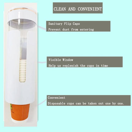 HKeeper Disposable Cup Holder Wall Mounted Water Cooler Cup Dispenser,Paper or Plastic Cups Organizer(M,with magnet)