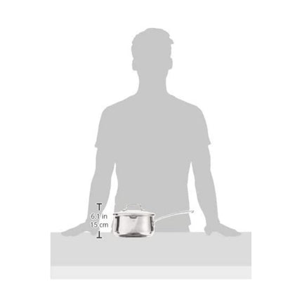 Cacerola de 2 cuartos con tapa y boquilla Cuisinart 419-18P Contour Cookware, acero inoxidable