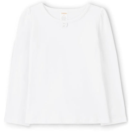Gymboree Girls and Toddler Long Sleeve Basic Layering Shirt, White, 7