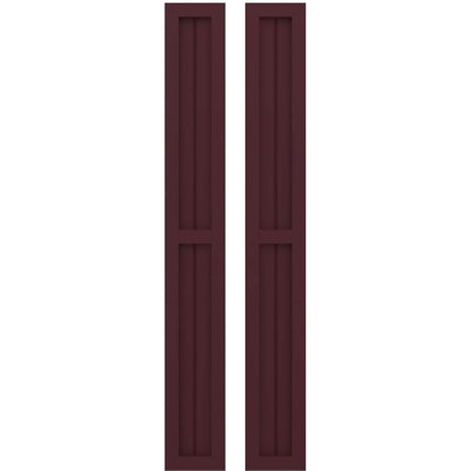 Ekena Millwork ARW101BF207X33WRH Americraft Exterior Real Wood Two Equal Panel Framed Board-n-Batten Shutters (Per Pair), 7"W x 33"H, Wine Red