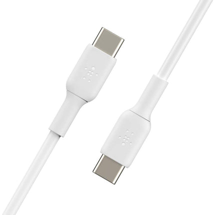 Belkin BoostCharge braided USB C to fast charger cable, USB type C charger cable fast charging for iPhone 17, 16, Samsung Galaxy S24, S23, Pixel, iPad, MacBook, Nintendo and more - 1m, 2pack, White