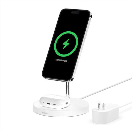 Belkin MagSafe 2-in-1 Wireless Charger, 15W Fast C