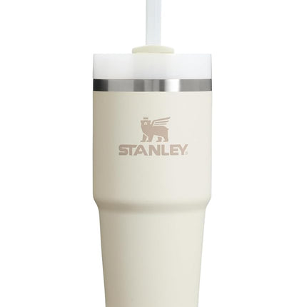Vaso térmico STANLEY Quencher H2.0 FlowState de acero inoxidable con aislamiento al vacío, con tapa y pajita para agua, té helado o café, batidos y más, color crema 2.0, 414 ml