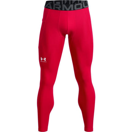 Under Armour Men's Armour HeatGear Leggings, Red (600)/White, Small