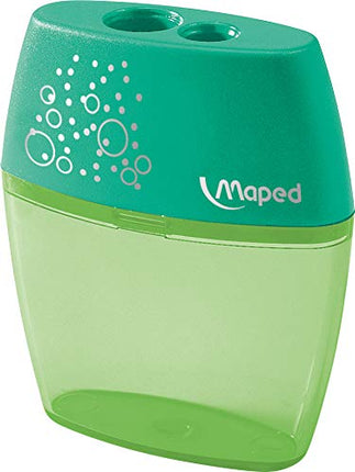 Maped Shaker 2 Hole Canister Pencil Sharpener, Pack of 20, Assorted Colors (534755)