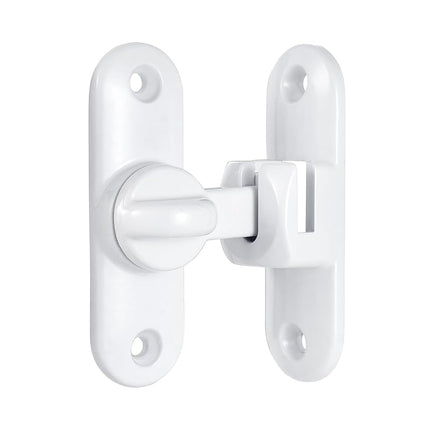 INIRET 3 Packs White Barn Door Latches,90/180 Degree Gate Lock,Flip Gate Latches Hardware,Zinc Alloy Right Angle Door Lock Latch,Door Security Sliding Door Latch Lock for Cabinets,Bathroom.