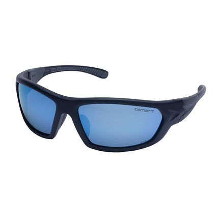 Carhartt Carbondale Safety Glasses with Ice Blue Mirrored Lens and Black/Grey ANSI Frame