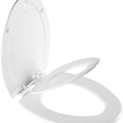 Mayfair NextStep2 Toilet Seat with Integrated Potty Seat with Slow Closing Easy Clean Removable Never Loosen Stretched Toilet Seat (White)