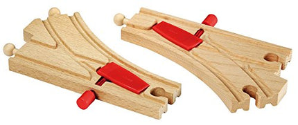 BRIO 33344 Mechanical Switches Wooden Train Track for Kids Age 3 Years Up - Compatible with all BRIO Railway Sets & Accessories, Multicoloured