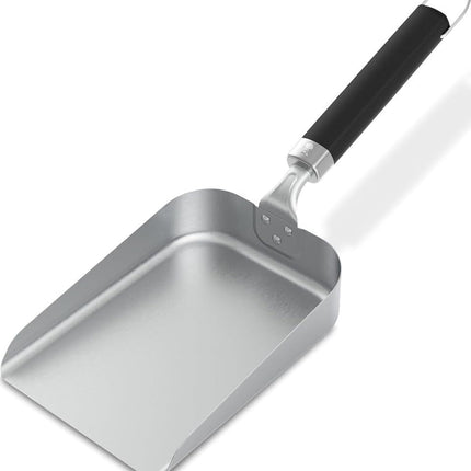 Weber Griddle Shovel - Planchas, Stainless Steel with High Rim and Ergonomic Handle, Dishwasher Safe - Silver - Black (3400423)