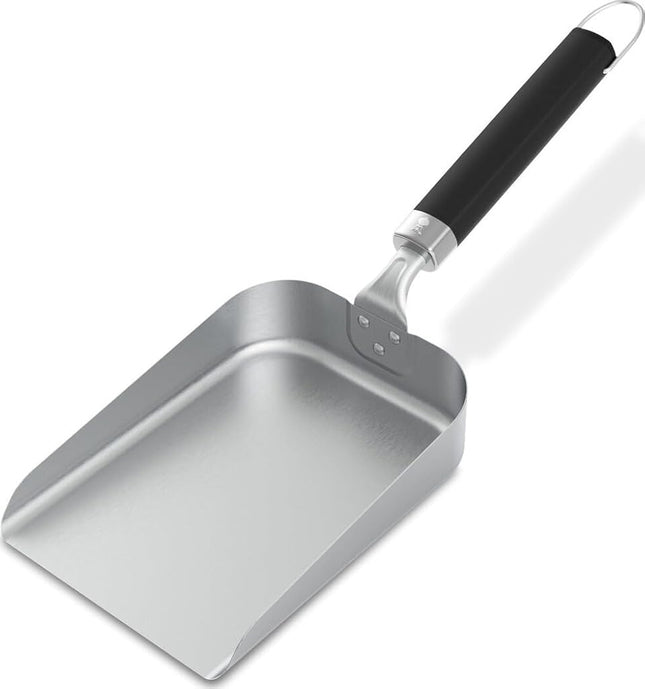 Weber Griddle Shovel - Planchas, Stainless Steel with High Rim and Ergonomic Handle, Dishwasher Safe - Silver - Black (3400423)