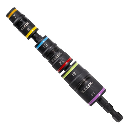 Klein Tools 32933M 6-in-1 Impact Socket Set Features 3 Flip Sockets, 6 Metric Hex Sizes 7 mm to 14 mm, Magnetic